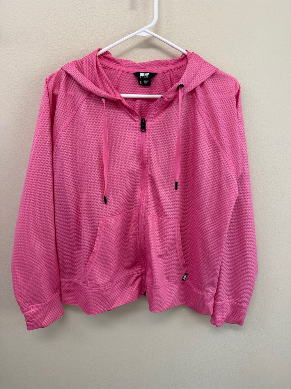 DKNY Girls' Hot Pink Hooded Zip-Up Jacket